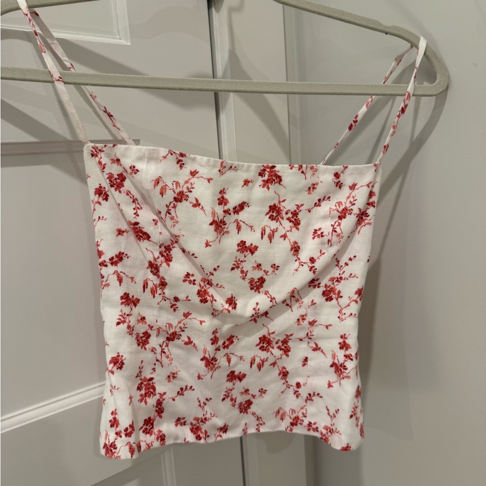 Reformation White Cream Camisole Crop Top